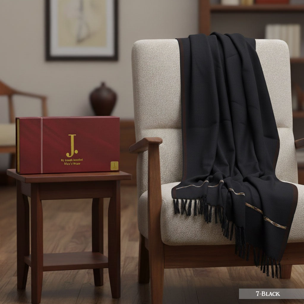 J. wool shawl for winter black