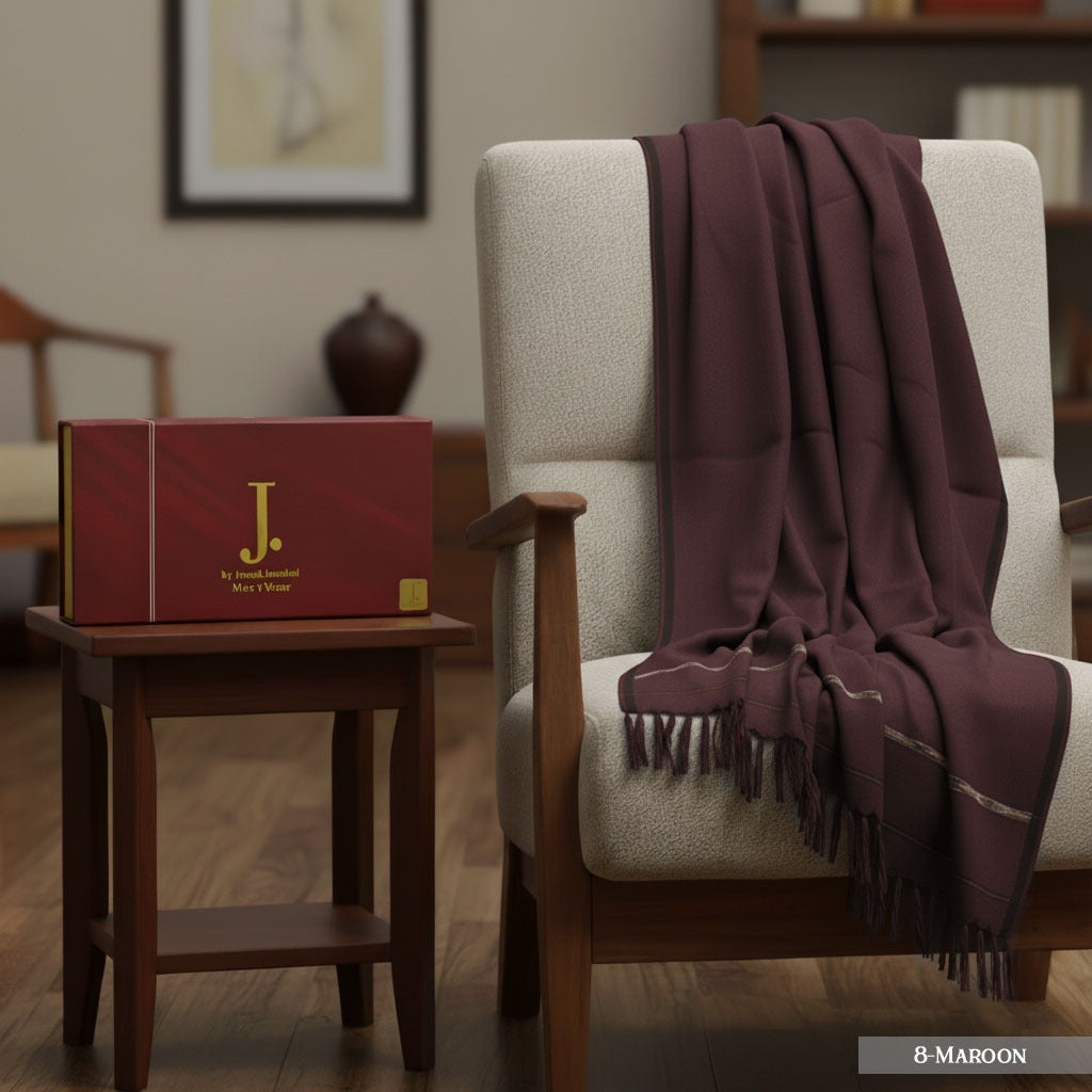 J. wool shawl for winter mahroon